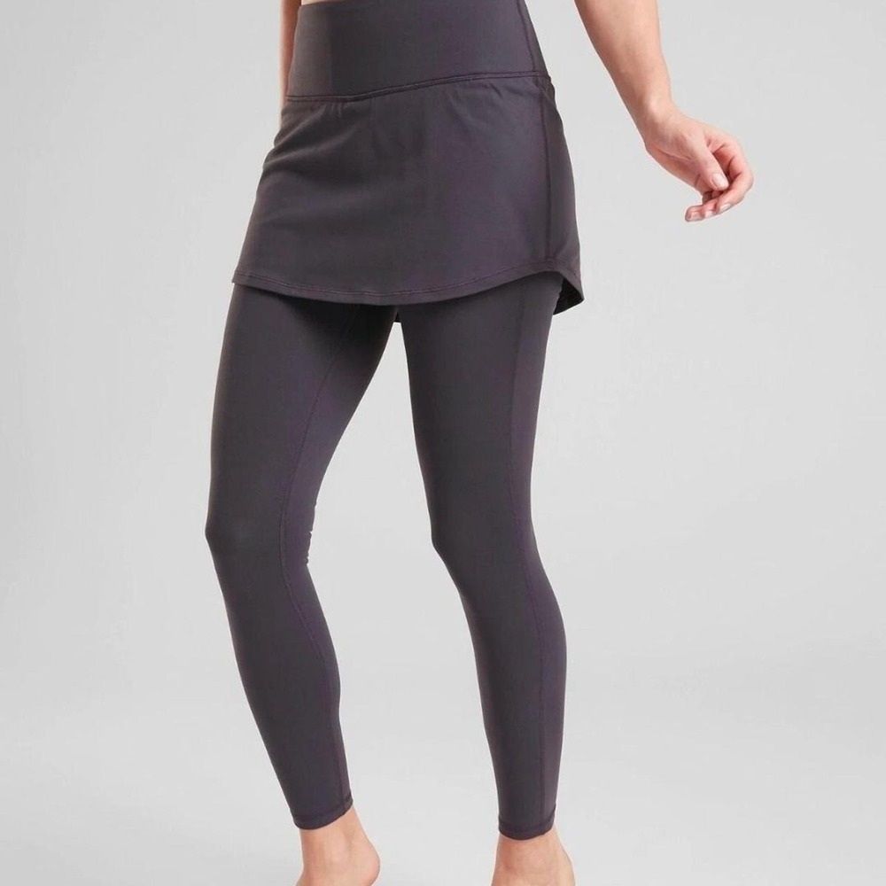 Athleta High Rise Chaturanga 2-in-1 Tight Skirted Leggings Purple Womens Medium